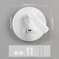 Applique murale LED avec port de charge USB 10W+3W, projecteur de lecture orientable, éclairage d'ambiance, applique murale moderne pour chambre et hôtel