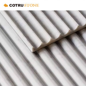 Pannello curva scanalata di Carrara bianco marmo bianco Tile parlante <span class=keywords><strong>travertino</strong></span> Base parete Deco curva piastrelle di marmo Backsplash - Product Image 3