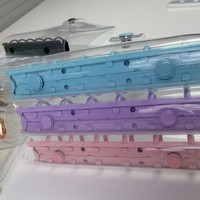 En stock: Carpeta de anillas A7 de 6 orificios, colorida, para fotos, con cubierta transparente de PVC y botón a presión, recargable, para diario o agenda.