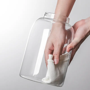 Wadah Penyimpanan Makanan Dapur Acacia, Stoples Kue, Stoples Pantry, Kaca Transparan 1-2L, Mulut Lebar Besar, Tutup Kayu - Product Image 5