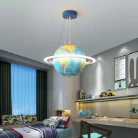 Lustre moderne à LED boule de verre colorée Globe pour enfants Salon d'étude Chambre à coucher Lumière Chambre à coucher Salle à manger Lustre Décor