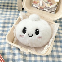 Porte-clés Kawaii Squishy en peluche en forme de boulette, animal en peluche de soutien émotionnel, doux et mignon, pour cadeau