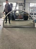 Europäischer Stil Halbrunde Fenster Bogenfenster aus Aluminium mit Getöntem Glas