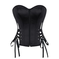 Nouvel Arrivage – Corset Noir à Fermeture Éclair pour Femme, Sexy, Sans Manches, avec Crochets Frontaux, Amincissant la Taille, Bustier Sculptant et Maintenant la Poitrine