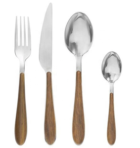 Bắc Âu 16 Piece inox dao kéo đầy đủ tang Flatware Set với ABS nhựa gỗ xử lý - Product Image 5