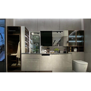 ตู้ห้องน้ำแบบแขวนผนังสั่งทำพิเศษสุดหรู พร้อมท็อปหินเคลือบเงา UV คุณภาพสูง สำหรับ<span class=keywords><strong>คอน</strong></span><span class=keywords><strong>โด</strong></span> - Product Image 1