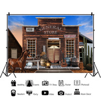 Bar Saloon Ranch Party Photo Fond, Roue de grange en bois Vintage Retro Bar Post Office Farm Banner Décorations