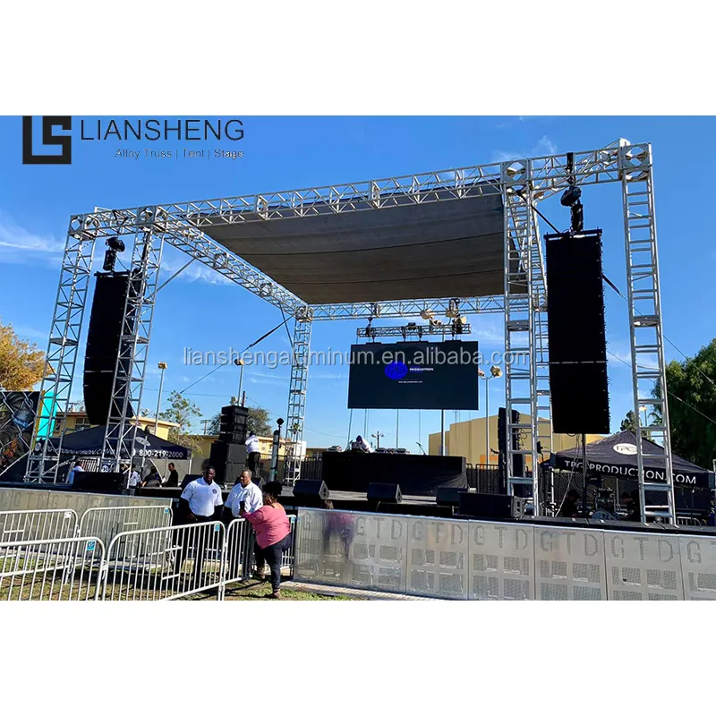 Outdoor Evenement Bruiloft Partijen Line Array Speaker Truss Met Lift Systeem Aluminium Verlichting Vierkant Truss Lifting Truss Systeem