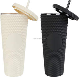 Gobelet isotherme vert à clous de 24 oz avec couvercle et paille, neuf sous emballage, gobelet à clous - Product Image 2