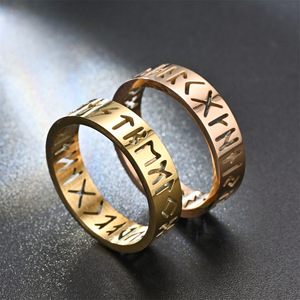 Viching 6mm nordico Norse Rune anello da uomo in acciaio inossidabile lettera cava metallo <span class=keywords><strong>Rock</strong></span> <span class=keywords><strong>Band</strong></span> anello festa nuziale gioielli regali - Product Image 2