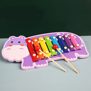 Enfants percussion 8 notes <span class=keywords><strong>Xylophone</strong></span> Beat Toys gros arc-en-ciel textile tambour Hand-Knock Piano jouet en bois Animal <span class=keywords><strong>Xylophone</strong></span> - Product Image 5
