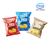 Sachet d'emballage alimentaire personnalisé avec fermeture arrière pour chips, bonbons, biscuits et autres produits en film alimentaire