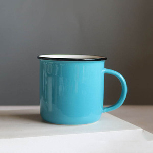 Tazza da Caffè Vintage in Smalto di Alta Qualità Disponibile in Bianco, Blu, Verde, Nero, Rosso <span class=keywords><strong>e</strong></span> Giallo. - Product Image 5
