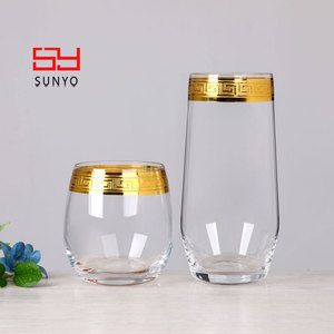 Copas de Vino SUNYO Hechas a Mano con Cristal sin Plomo, Diseño Personalizado, Borde Plateado y Dorado, para Beber Agua y Whisky - Product Image 5