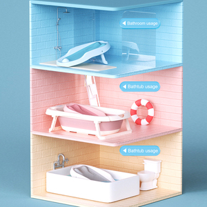 Asiento de Soporte Plegable para Bañera de Bebé con Base Antideslizante, Bañera para Recién Nacidos de 0 a 3 Años con Soporte - Product Image 5