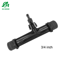 Eyector Venturi de ozono PVDF de 2 pulgadas con puerto de succión tubo mezclador de agua y aire aireador de chorro de succión inyector venturi para agua de ozono