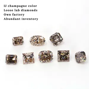 Fournisseur de haute qualité starsgem 1.0CT pierre en vrac de VVS-VS clarté HPHT IJ couleur champagne diamants en vrac cultivés en laboratoire