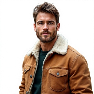 Veste en cuir marron en peau de mouton, sur mesure, qualité supérieure pour l'exportation, avec doublure en fourrure pour l'hiver. - Product Image 5