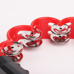 Vente en gros de jouets <span class=keywords><strong>pour</strong></span> bébés, instrument de <span class=keywords><strong>musique</strong></span>, tambourin à main en forme de fleur rouge et blanche - Product Image 2