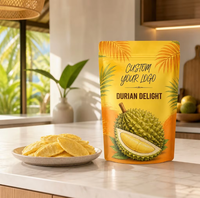 Sachet d'emballage personnalisé pour durian, imprimé avec logo, pochette verticale anti-odeur en Mylar avec fermeture éclair pour durian séché et friandises