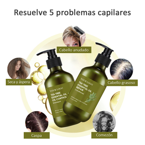 Sistema suave del acondicionador del champú de la <span class=keywords><strong>anticaspa</strong></span> del cabello natural del aceite del árbol del té de la etiqueta priva - Product Image 1