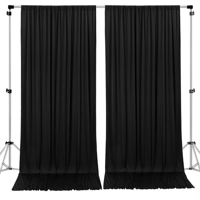 10ftx10ft Polyester Fabric Customized Color Backdrop Curtain for Wedding Party Events Wrinkle Drapes Panels
