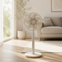 Ventilateur de sol 12 pouces à moteur CC à flux d'air naturel, 7 pales, 12 vitesses, 2-en-1 (sur pied et sur table), électrique domestique