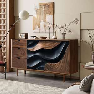 Meuble d'entrée en bois massif de style rétro moderne français, luxe léger, antique, pour l'entrée, le hall, usage décoratif, neuf - Product Image 2