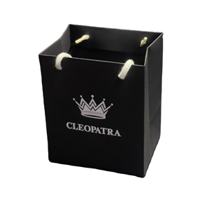 Sacchetti di Carta Neri Quadrati Personalizzati con Goffratura per Gioielli - Product Image 1