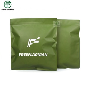 Custom Logo Printed Green Kraft Paper Recyclable Eco-friendly Ziplock Bags with Matte Finish for Clothing <b>Socks</b> Shoes Packaging - Product Image 1