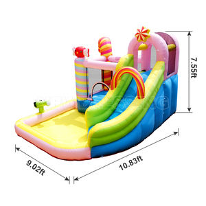 Gelukkig Lion Snoep Kleine Grappige Opblaasbare Bouncer Kasteel Opblaasbare Water Slide Met Springen Huis Voor Kid 'S Gift - Product Image 6