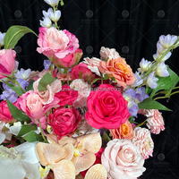Sunwedding Boule de fleurs mélangées Décoration de table de mariage Fausse fleur Décoration de table de Noël Boule de fleurs pour toile de fond de mariage
