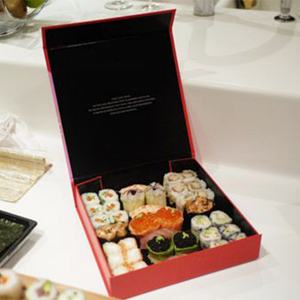 Custom Biodegradable Eco-Friendly Premium Food Packaging 2mm Rigid Embossing Magnetic Sponge Liner Sushi <b>Box</b> Cookie Meats - Product Image 2