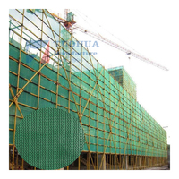 Filet de sécurité d'échafaudage de couleur bleu vert anti-poussière de débris de HDPE vierge 100% pour la construction