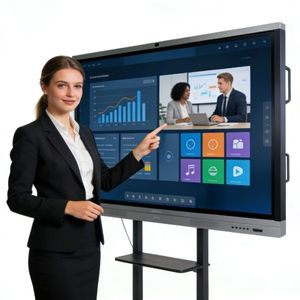ไวท์บอร์ดอัจฉริยะแบบอินเทอร์แอคทีฟขนาด 65 นิ้ว รุ่น HB ซีรีส์ 4K UHD หน้าจอสัมผัสแบบปากกาคู่ สำหรับ<span class=keywords><strong>การ</strong></span>ศึกษาในร่ม <span class=keywords><strong>การ</strong></span>ประชุมทางธุรกิจ และร้านค้าปลีก - Product Image 2