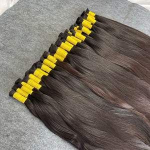 8 pulgadas-34 pulgadas Venta de Navidad 100% Cabello humano de donante vietnamita Cabello negro a granel Listo para enviar Precio al por mayor disponible - Product Image 5