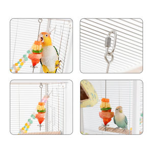 Paslanmaz çelik meyve çatalı için Pet kuşlar için meyve besleme ve temizlik aksesuar için kuş kafesleri kaliteli Pet ürünleri - Product Image 3