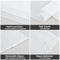 Échantillon gratuit de sacs d'emballage en plastique PE blanc mat givré avec fermeture à glissière, impression offset, recyclables, pour le rangement des vêtements