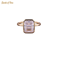 Bague en Moissanite Taille Émeraude Carat Couleur D VVS pour Femme, en Argent Sterling 925 Plaqué Or, Sertissage Griffe, Design Personnalisé Tendance, Fabrication Usine