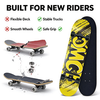 Skateboard complet Maple Double Kick à 4 roues pour débutants, adultes, adolescents, garçons, filles - Vente en gros