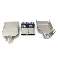 Conector Micro USB 3.0 Tipo B Macho Coorle, Ultrafino, de Cuerpo Corto, con Cable Soldado, 1000 Unidades/Bolsa