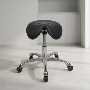 Modern Professional Commercial Salon Saddle Chair Leather Seat Adjustable Height <b>Swing</b> Function Mesh Backrest Customized Color - Product Image 3