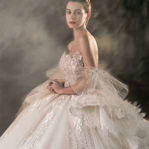 Lsxy41 nouvelle <span class=keywords><strong>robe</strong></span> <span class=keywords><strong>de</strong></span> mariée <span class=keywords><strong>de</strong></span> Style rétro français, haut tubulaire mince, industrie lourde, <span class=keywords><strong>grande</strong></span> queue, 2022 - Product Image 2