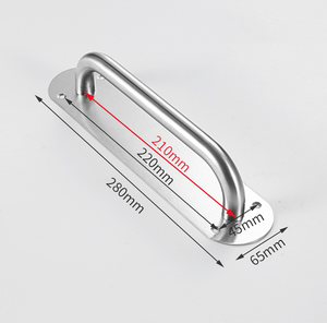 <span class=keywords><strong>Poignée</strong></span> <span class=keywords><strong>de</strong></span> <span class=keywords><strong>porte</strong></span> moderne en acier inoxydable avec plaque <span class=keywords><strong>de</strong></span> poussée résistante à l'usure Quincaillerie <span class=keywords><strong>pour</strong></span> <span class=keywords><strong>porte</strong></span> <span class=keywords><strong>de</strong></span> grange argentée, <span class=keywords><strong>vis</strong></span> incluses - Product Image 4