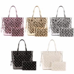 OEM ODM Custom Vegan Leather Tote Bag Women Large Capacity PU <b>Purse</b> Handbag with Embossed Design - Product Image 6