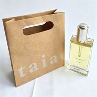 Sac cadeau personnalisable en kraft brun recyclé avec poignées découpées pour emballage de cosmétiques, mascara, bijoux de luxe, maquillage - Côté à soufflets