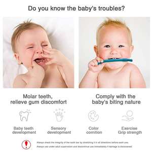 أنابيب التسنين من السيليكون خالية من BPA ، لعبة قش مضغ للأطفال ، ألعاب التسنين بأنابيب للأطفال من 3 إلى 12 شهرًا - Product Image 6