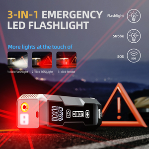 Kit de Arranque de Emergencia para Auto 6 en 1, 8000mAh, ABS, Manómetro Digital de 150PSI, Luz de Emergencia, Inflador de Neumáticos para Autos, Motocicletas y Bicicletas - Product Image 4