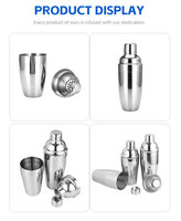 Ensemble de shaker à cocktails professionnel écologique antiadhésif en acier inoxydable de qualité alimentaire 750 ml avec logo personnalisé pour les barmans