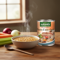 Natureta Soupe instantanée en conserve d'orge avec viande, haricots et légumes 830g X6 pièces Italie Riscale & Enjoy